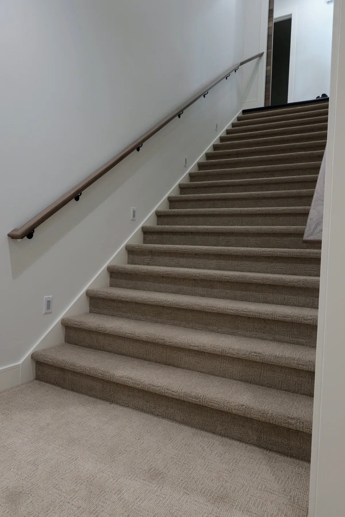 Carpeted staircase installed in a Pocatello home